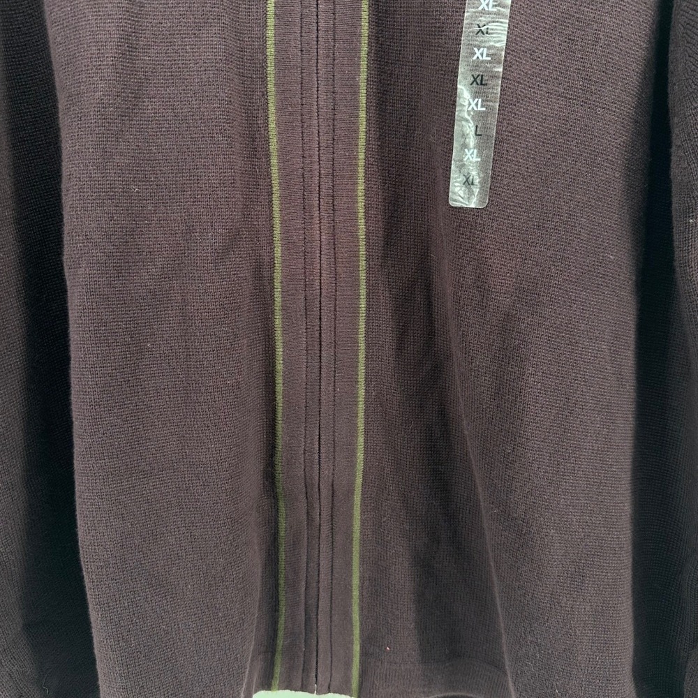 Slates Mens XL Full Zip Cotton Sweater Burgundy Grape Made in Australia NWT - Picture 7 of 9